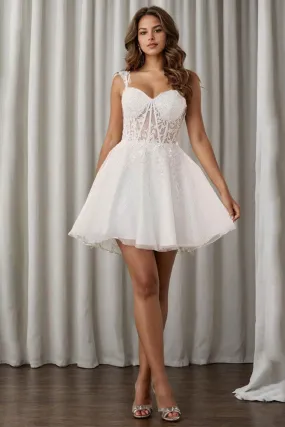 See-through Sweetheart Spaghetti Straps Homecoming Dresses