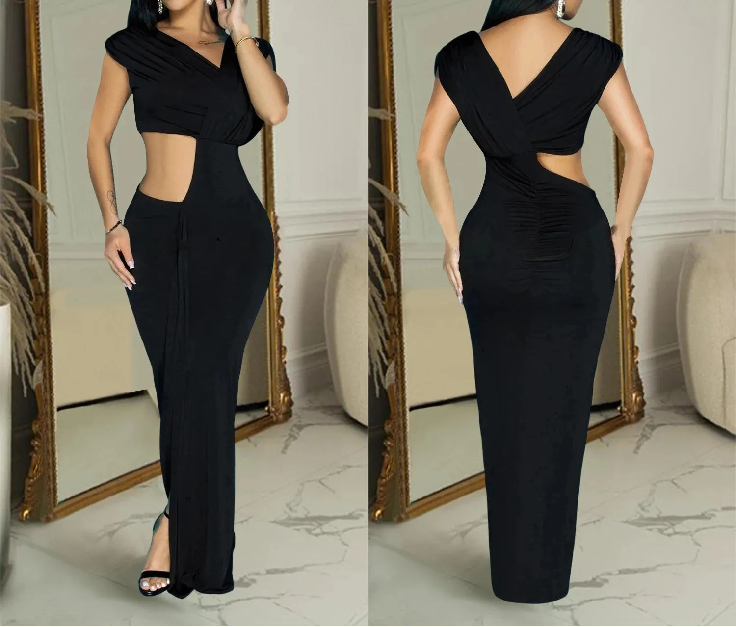 Sexy Split Hollow Out Long Formal Dress