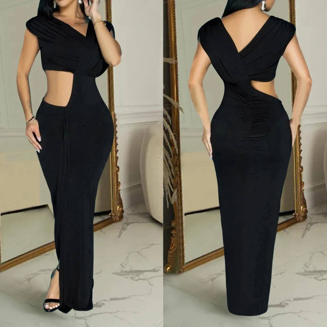 Sexy Split Hollow Out Long Formal Dress