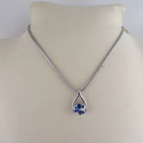 Shades of Blue Crystal  Pendant Necklace