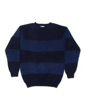 SHAGGY DOG SWEATER TONAL BLOCK STRIPE NAVY/STARLIGHT BLUE- TRIM FIT