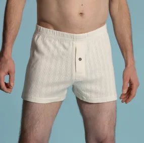 SHAUN 100% Organic Cotton Luxury Jacquard Mesh Boxers (Coconut Button)