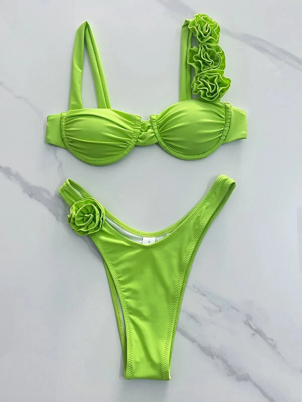 Shiny Brazilian Bikini - High-Quality, Low Waist, Underwire Support | Varleinsar V4943