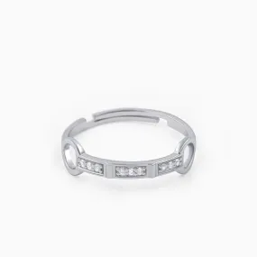 Silver Stackable Link Ring