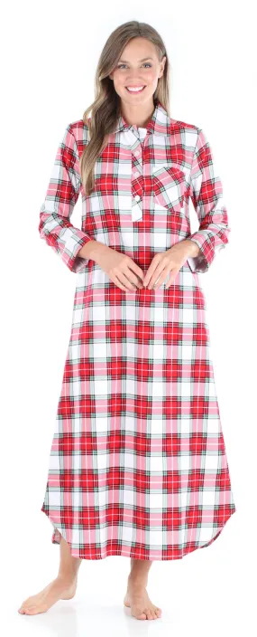 SleepytimePjs Family Matching Christmas Red & White Plaid Flannel Pajamas