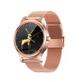 SMA-R2 1.3 inches IPS Screen Smart Watch IP65 Waterproof,Support Call /Message Reminder /Dual-mode Bluetooth 3.0   4.0/ Sleeping Monitoring /Sedentary Reminder (Rose Gold Metal Strap)