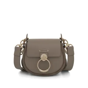 Small Tess Bag in Shiny & Suede Calfskin in Motty Grey