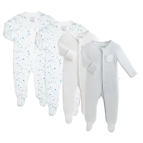 Space Zip-Up Sleepsuit 4 Pack