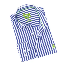 Stanford Stripe FROG Linen Shirt - Navy