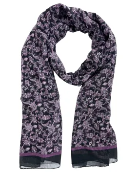 Stefano Ricci Scarf Black Purple Paisley Ornamental - Cashmere Shawl