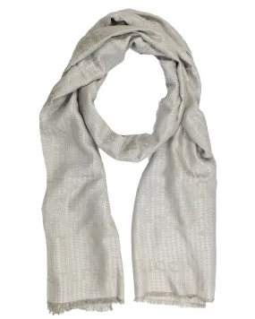 Stefano Ricci Scarf Gray White Pattern - Luxury Cashmere Silk Shawl SALE