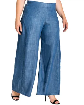 Stella Wide Leg Denim Palazzo Pants | Blue 2988