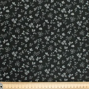 Stof Fabrics Leaf on Black Cotton Prints