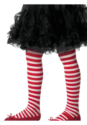 Striped Tights, Childs, Red & White