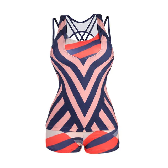 Stylish Leisure Women's Push Up Swimsuit With Backless Vest