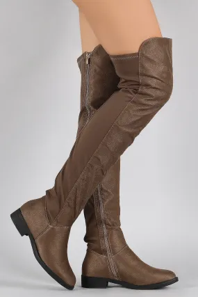 Suede Round Toe Riding Over-The-Knee Boots