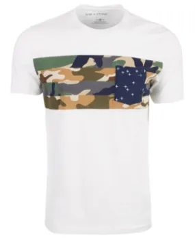 Sun   Stone Mens Chect Pocket Multi-Camo T-Shirt, Size Medium