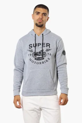 Super Triple Goose Brooklyn Motorbike Print Hoodie - Grey