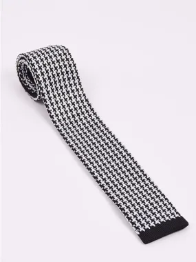 Supernova Black & White Dogtooth Silk Tie