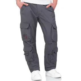 Surplus Airborne Slim Fit Cargo Trousers Anthracite Grey