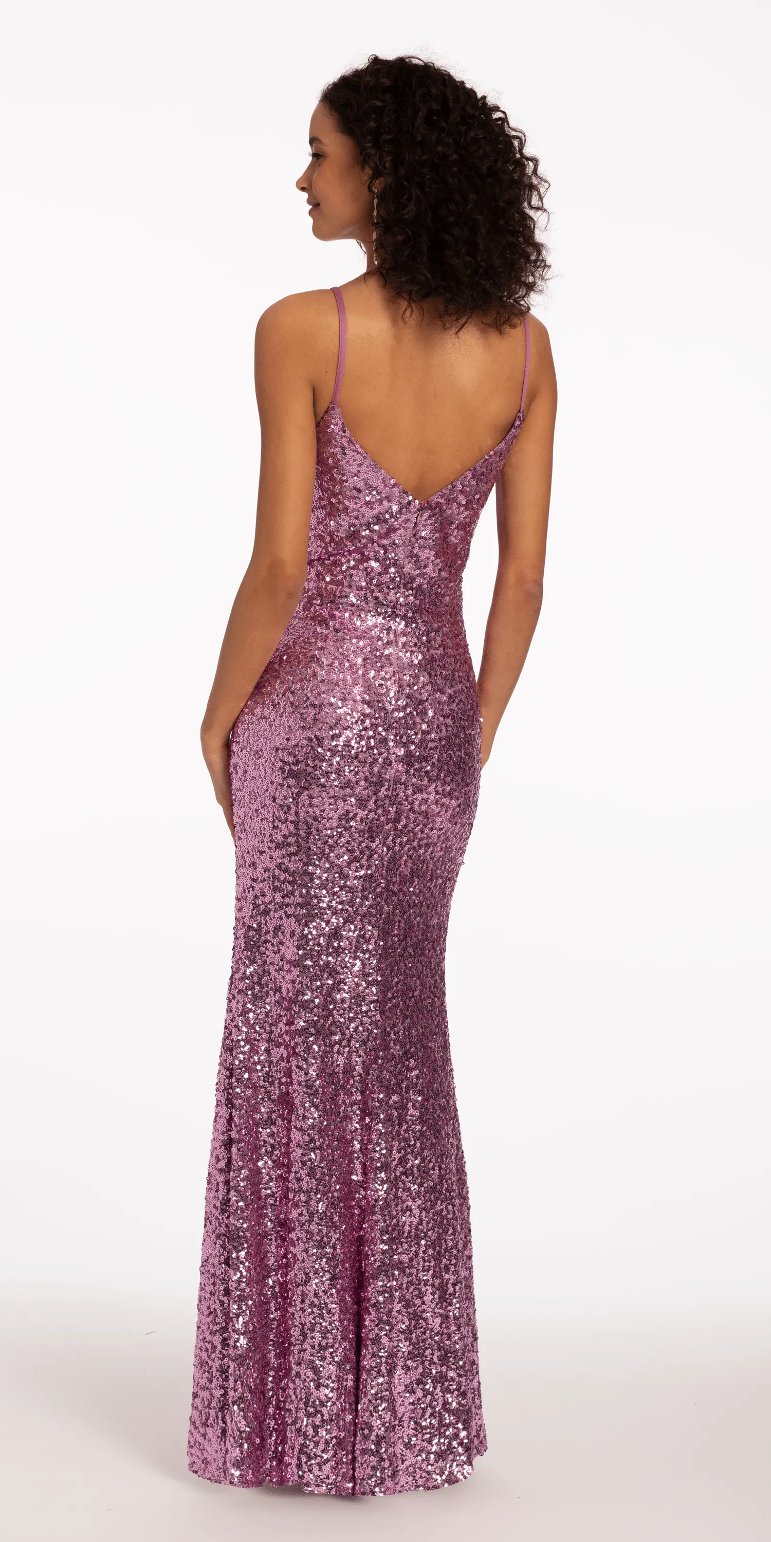 Sweetheart Sequin Illusion Corset Dress with Side Slit