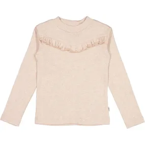 T-Shirt Rib Ruffle - rose melange