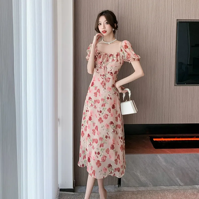 Tea Break Floral Female Summer Stylish Thin A- line Dress