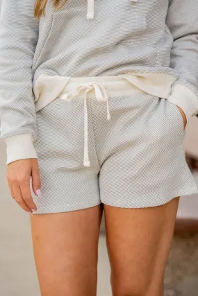 Textured Drawstring Shorts