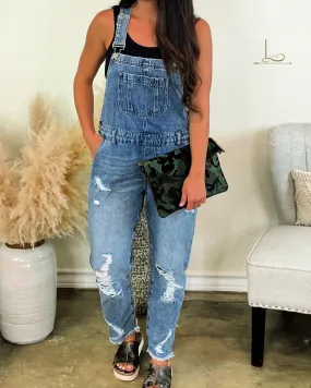 The Giddings ~Distressed Denim Overalls