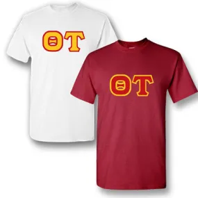 Theta Tau Lettered T-Shirt, 2-Pack Bundle Deal - TWILL