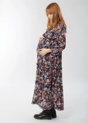 Tie Font Tiered Maxi Dress - Paisley