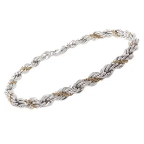 Tiffany & Co. Silver & 18kt Gold Rope Bracelet