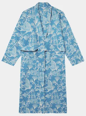 Tiger & Florals Organic Cotton Robe