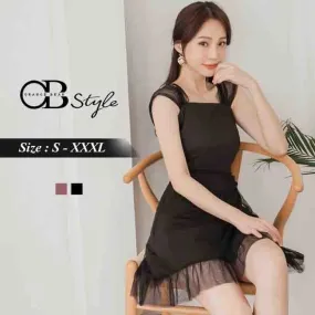 TRANSPARENT GAUZE SLIM DRESS