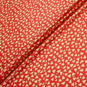 Triangular Printed Red Pure Silk Twill