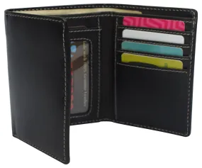 Trifold Wallets For Men RFID - Leather Slim Mens Wallet With ID Window Front Pocket Wallet Gifts For Men