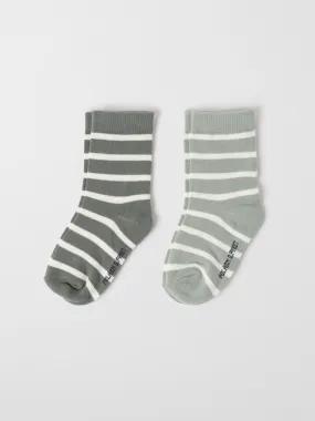 Two Pack Striped Kids Socks