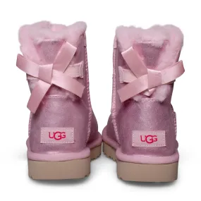 UGG MIni Bailey Bow Glisten Pink Cloud Boots - Women's