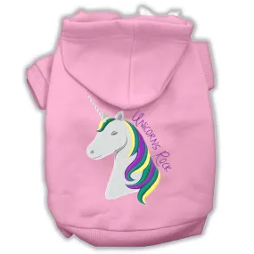 Unicorns Rock Embroidered Dog Hoodie Light Pink S (10)