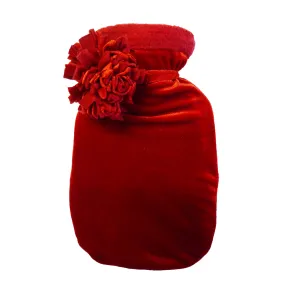 Velvet mini hot water bottle - Scarlet