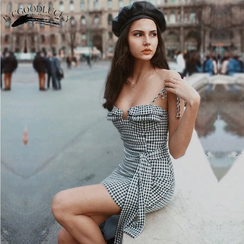 VenusFox Sexy Spaghetti Strap Mini Dress