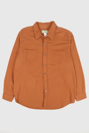 Vintage Lightweight Orange Flannel Button-Down Shirt