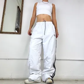 vintage white lined baggy tracksuit bottoms