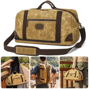 Waxed Canvas Backpack Convertible Duffel Bag, Canvas Handbag, Canvas Rucksack