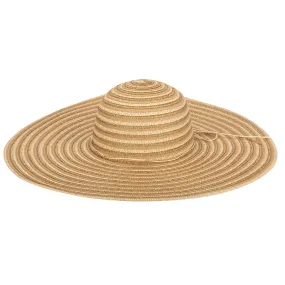 Wide Brim Women's Floppy Sun Hat with Gold Lurex