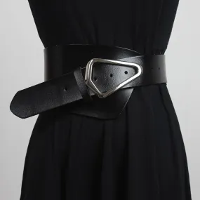 Wide Leather Waist Belt