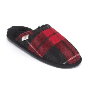 William - Harris Tweed Mule - Red / Black Check