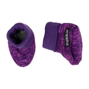 Windblock Pile Fleece Booties: Aubergine