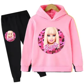 Winter Girls Barbie Hoodie Tracksuit Sets