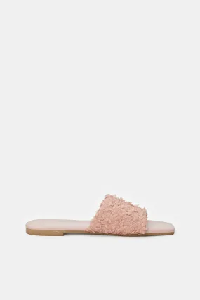 Women Pink Fabric Mule